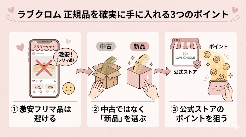 ラブクロムの正規品を確実に手に入れる3つのポイント