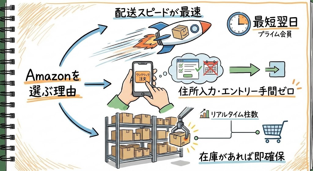Amazonを選ぶべき3つの理由