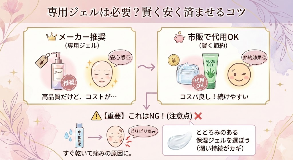 【維持費】専用ジェルは必要？市販の代用品で安く済ませるコツ