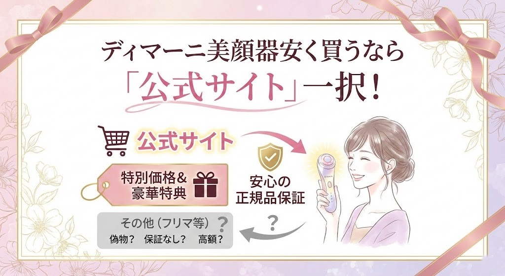 【結論】ディマーニ美顔器安く買うなら「公式サイト」一択