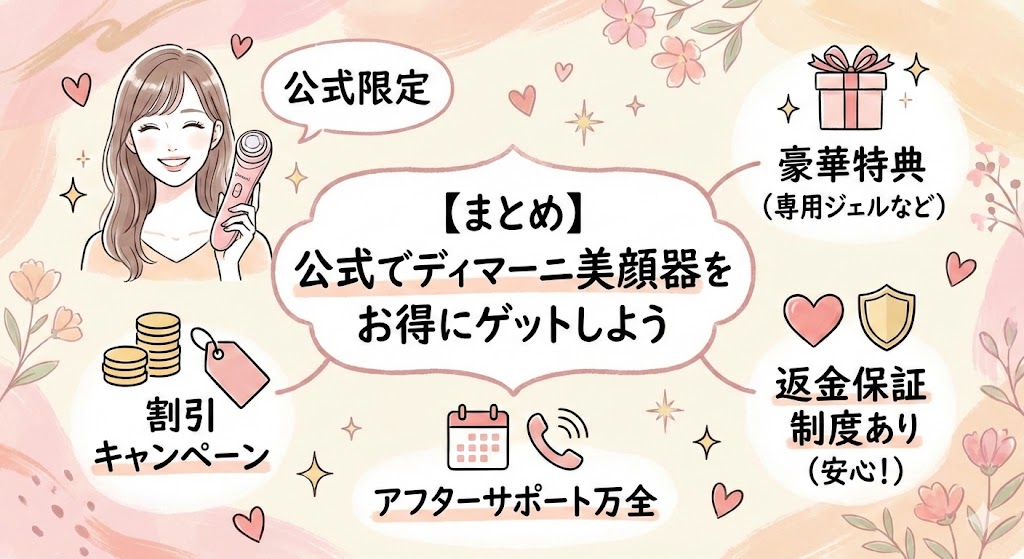 【まとめ】公式でディマーニ美顔器をお得にゲットしよう