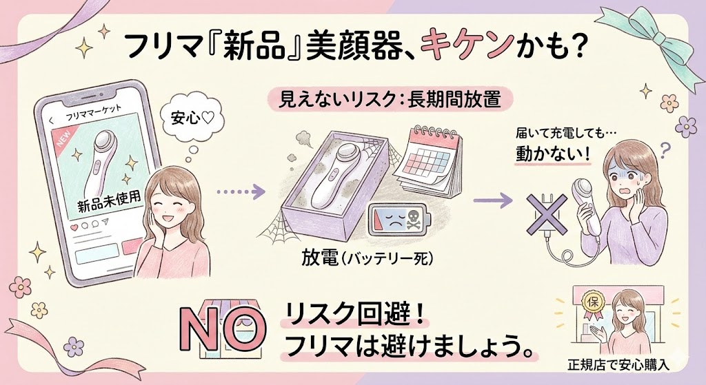 フリマアプリの「新品未使用」でもバッテリー劣化を疑う