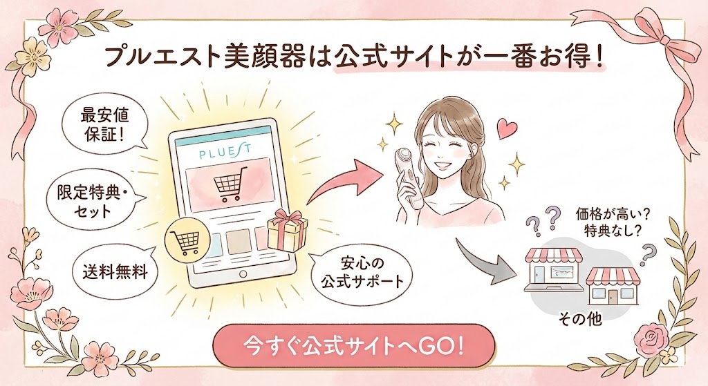 【まとめ】プルエスト美顔器は公式サイトでお得に手に入れよう