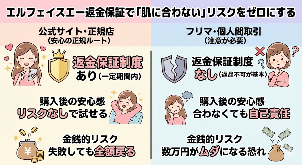 中古は全額返金保証制度の対象外