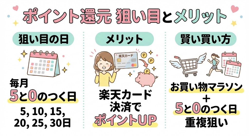 楽天ポイント還元の狙い目とメリット